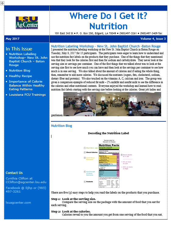 Where Do I Get It? Nutrition May 2017